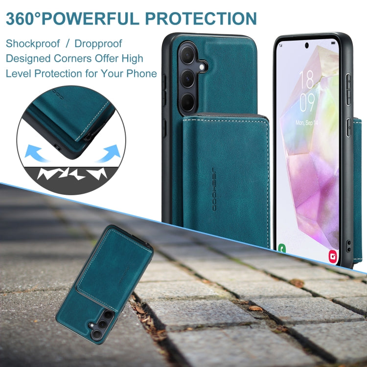 For Samsung Galaxy A35 5G JEEHOOD Magnetic Zipper Horizontal Flip Leather Phone Case(Blue) - Galaxy Phone Cases by JEEHOOD | Online Shopping UK | buy2fix