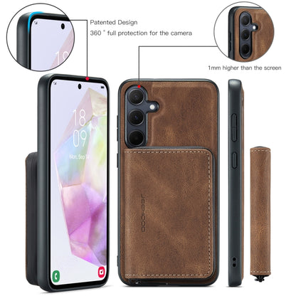 For Samsung Galaxy A35 5G JEEHOOD Magnetic Zipper Horizontal Flip Leather Phone Case(Brown) - Galaxy Phone Cases by JEEHOOD | Online Shopping UK | buy2fix