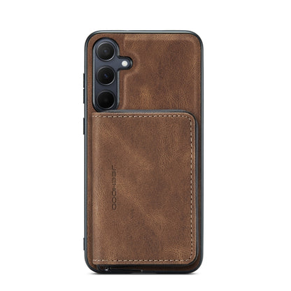 For Samsung Galaxy A35 5G JEEHOOD Magnetic Zipper Horizontal Flip Leather Phone Case(Brown) - Galaxy Phone Cases by JEEHOOD | Online Shopping UK | buy2fix