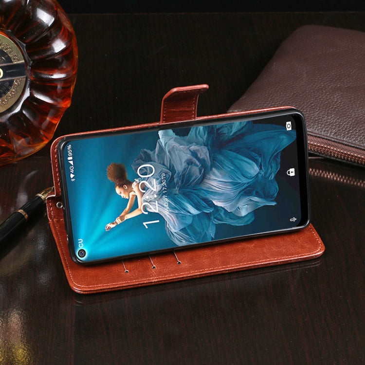 For Oukitel C17 Pro idewei  Crazy Horse Texture Horizontal Flip Leather Case with Holder & Card Slots & Wallet(Dark Blue) - More Brand by idewei | Online Shopping UK | buy2fix