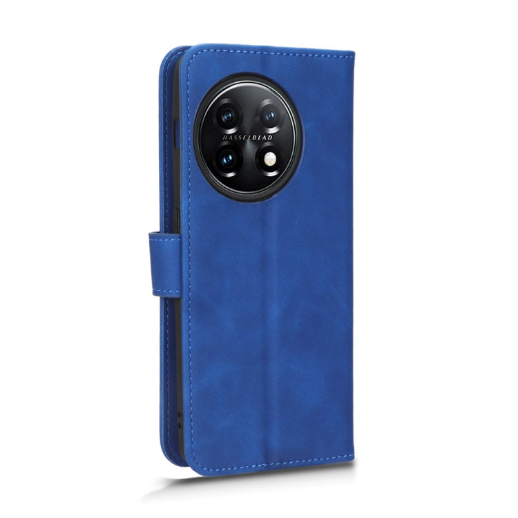 For OnePlus 11 Skin Feel Magnetic Flip Leather Phone Case(Blue) - OnePlus Cases by buy2fix | Online Shopping UK | buy2fix