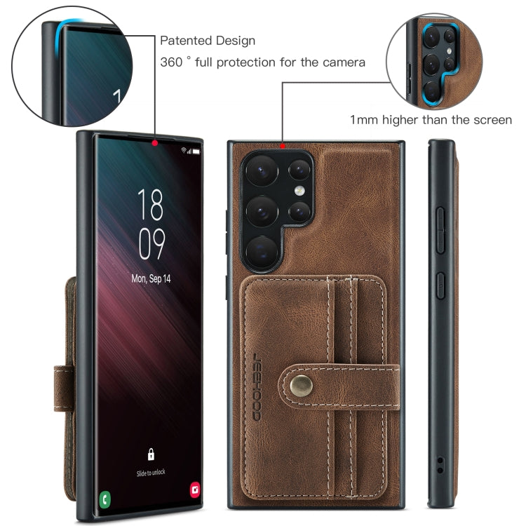 For Samsung Galaxy S24 Ultra 5G JEEHOOD RFID Blocking Anti-Theft Magnetic Phone Case(Brown) - Galaxy S24 Ultra 5G Cases by JEEHOOD | Online Shopping UK | buy2fix