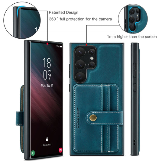 For Samsung Galaxy S24 Ultra 5G JEEHOOD RFID Blocking Anti-Theft Magnetic Phone Case(Blue) by JEEHOOD