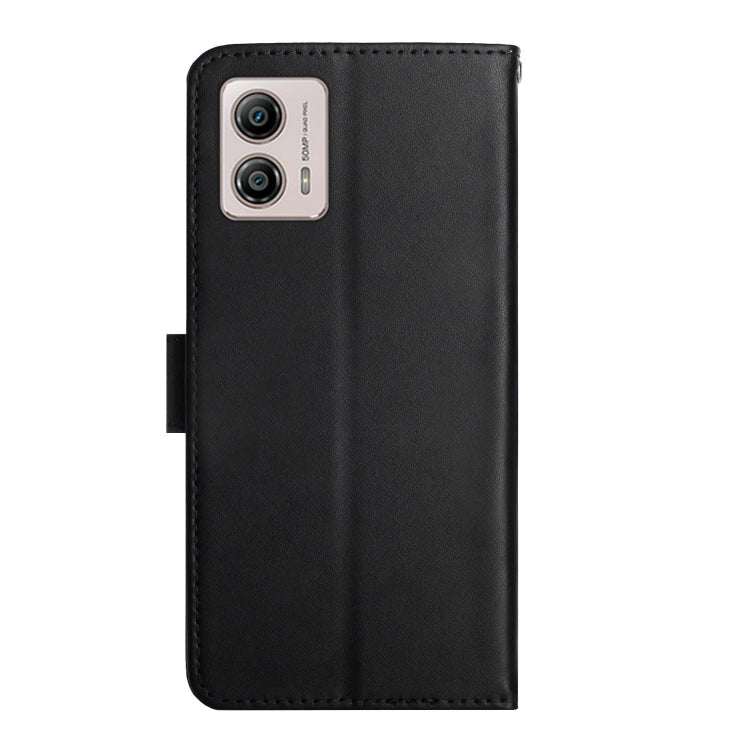 For Motorola Moto G53 5G/G13/G23 Genuine Leather Fingerprint-proof Flip Phone Case(Black) - Motorola Cases by buy2fix | Online Shopping UK | buy2fix