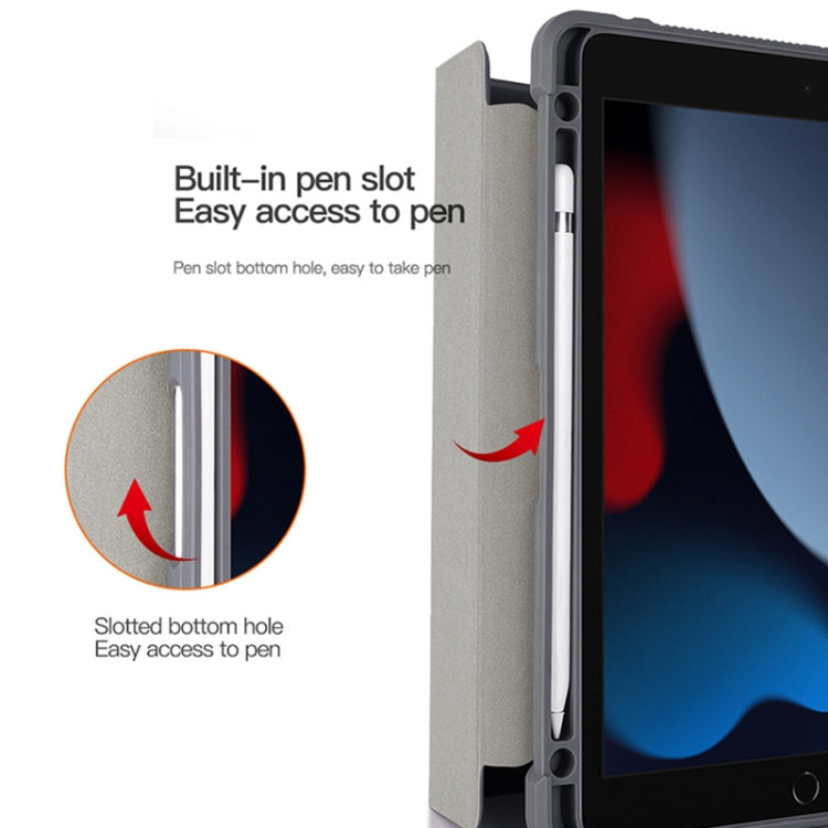 For iPad 10.2 2019 / 10.2 2020 / 10.2 2021 3-fold TPU Acrylic PC Smart Leather Tablet Case(Black) - iPad 10.2 Cases by buy2fix | Online Shopping UK | buy2fix