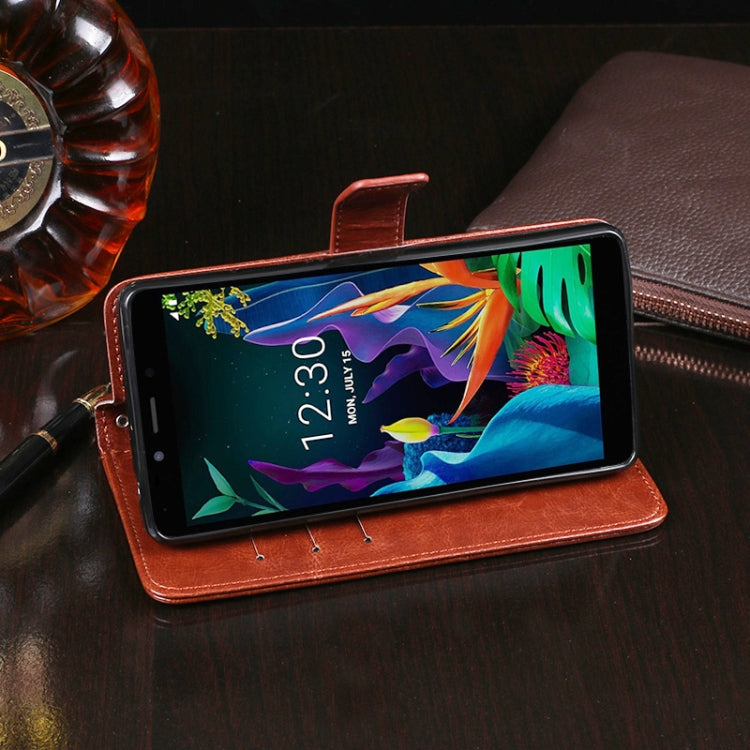 For LG K20 (2019) idewei Crazy Horse Texture Horizontal Flip Leather Case with Holder & Card Slots & Wallet(Red) - LG Cases by idewei | Online Shopping UK | buy2fix