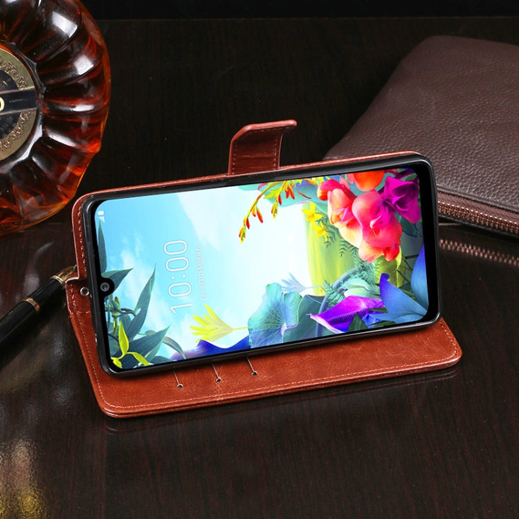 For LG K40S idewei Crazy Horse Texture Horizontal Flip Leather Case with Holder & Card Slots & Wallet(Dark Blue) - LG Cases by idewei | Online Shopping UK | buy2fix