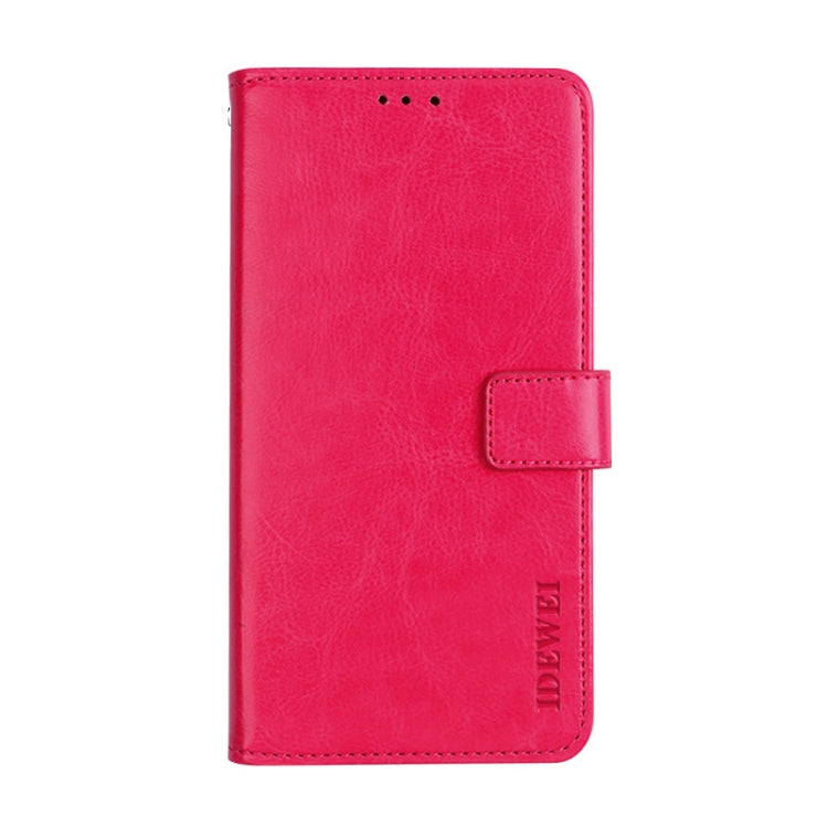 For Ulefone MIX 2 idewei Crazy Horse Texture Horizontal Flip Leather Case with Holder & Card Slots & Wallet(Rose Red) by idewei