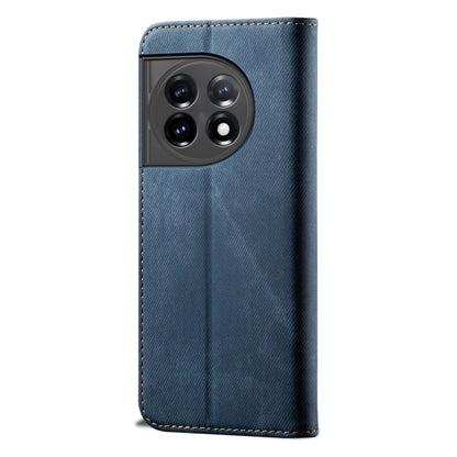 For OnePlus 11 Denim Texture Flip Leather Phone Case(Blue) - OnePlus Cases by buy2fix | Online Shopping UK | buy2fix