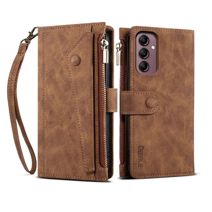 For Samsung Galaxy A14 5G ESEBLE Retro Frosted RFID Flip Leather Phone Case(Brown) - Galaxy Phone Cases by ESEBLE | Online Shopping UK | buy2fix
