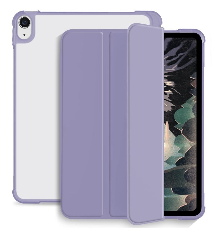For iPad 2025 / 2022 3-fold Shockproof Smart Leather Tablet Case(Lavender Purple) - iPad 2025 / 2022 Cases by buy2fix | Online Shopping UK | buy2fix