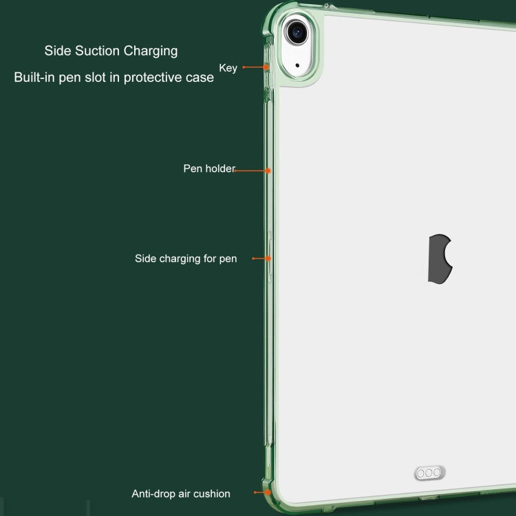 For iPad Air 2020 / 2022 10.9 3-fold Shockproof Smart Leather Tablet Case(Deep Green) - iPad Air (2022) / (2020) 10.9 Cases by buy2fix | Online Shopping UK | buy2fix