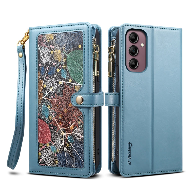 For Samsung Galaxy A54 5G ESEBLE Star Series Lanyard Zipper Wallet RFID Leather Case(Blue) - Galaxy Phone Cases by ESEBLE | Online Shopping UK | buy2fix