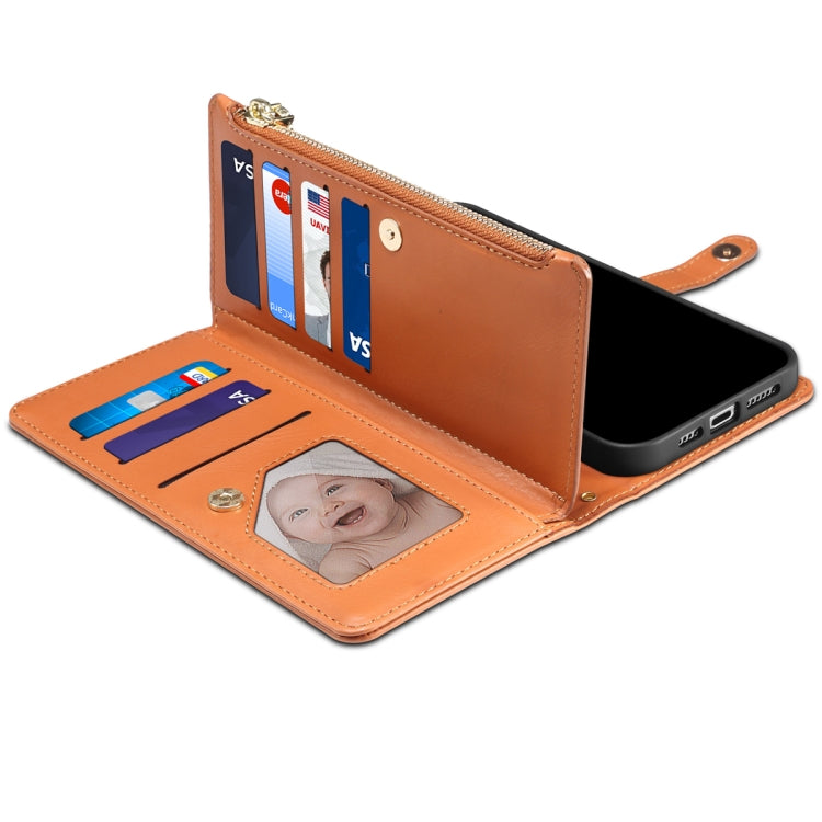 For Samsung Galaxy A14 5G ESEBLE Star Series Lanyard Zipper Wallet RFID Leather Case(Brown) - Galaxy Phone Cases by ESEBLE | Online Shopping UK | buy2fix