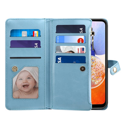 For Samsung Galaxy A14 5G ESEBLE Star Series Lanyard Zipper Wallet RFID Leather Case(Blue) - Galaxy Phone Cases by ESEBLE | Online Shopping UK | buy2fix