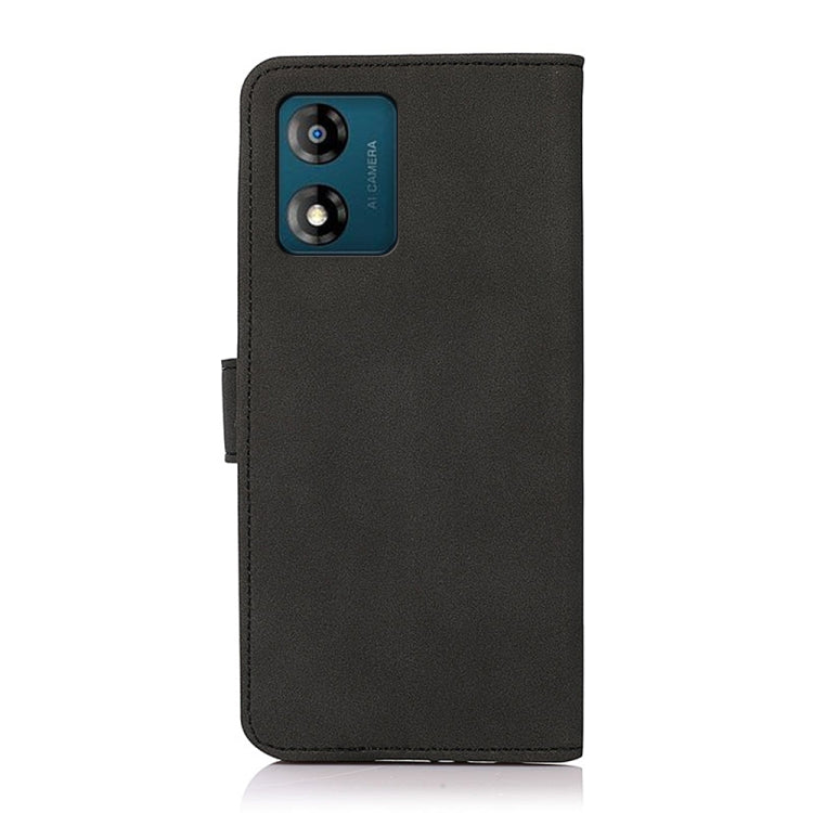 For Motorola Moto E13 4G KHAZNEH Matte Texture Leather Phone Case(Black) - Motorola Cases by buy2fix | Online Shopping UK | buy2fix