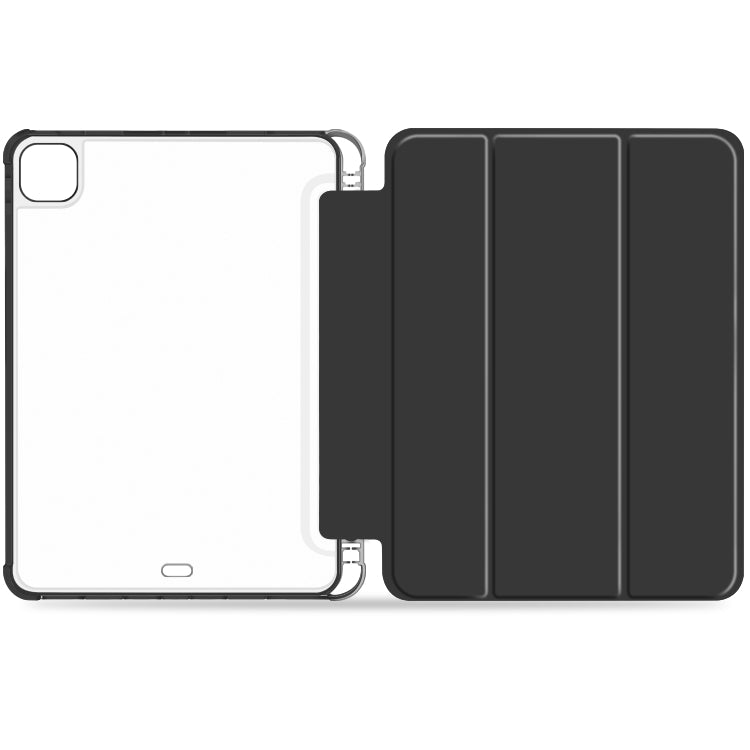 For iPad Pro 11 2022 / 2021 / 2020 3-fold Shockproof Smart Leather Tablet Case(Black) - iPad Pro 11 (2022/2021) Cases by buy2fix | Online Shopping UK | buy2fix