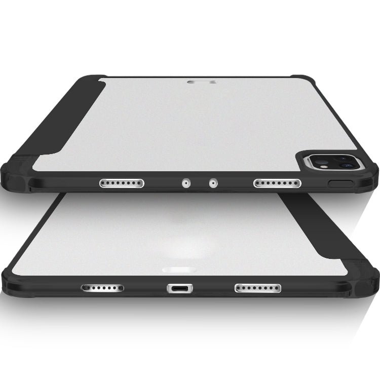 For iPad Pro 11 2022 / 2021 / 2020 3-fold Shockproof Smart Leather Tablet Case(Black) - iPad Pro 11 (2022/2021) Cases by buy2fix | Online Shopping UK | buy2fix