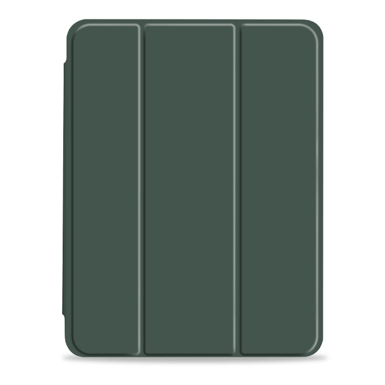 For iPad Pro 11 2022 / 2021 / 2020 3-fold Shockproof Smart Leather Tablet Case(Deep Green) - iPad Pro 11 (2022/2021) Cases by buy2fix | Online Shopping UK | buy2fix