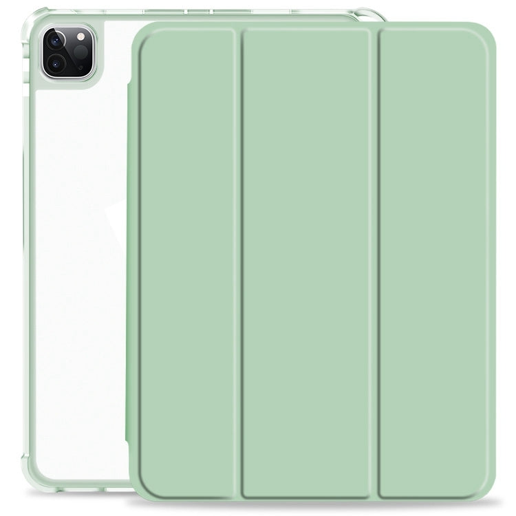 For iPad Pro 11 2022 / 2021 / 2020 3-fold Shockproof Smart Leather Tablet Case(Green) - iPad Pro 11 (2022/2021) Cases by buy2fix | Online Shopping UK | buy2fix