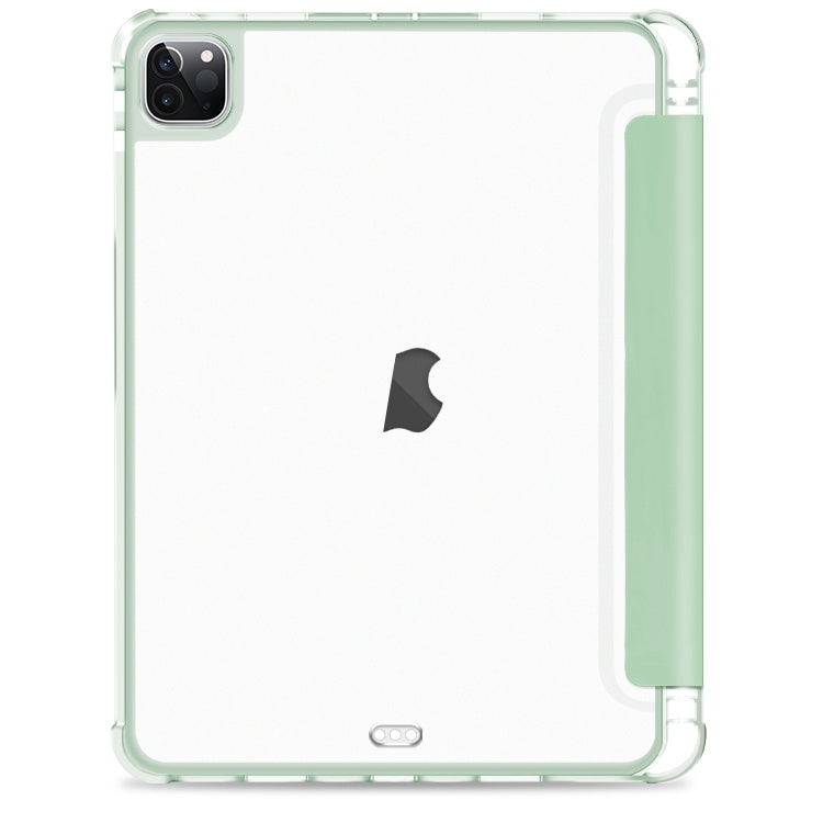 For iPad Pro 11 2022 / 2021 / 2020 3-fold Shockproof Smart Leather Tablet Case(Green) - iPad Pro 11 (2022/2021) Cases by buy2fix | Online Shopping UK | buy2fix