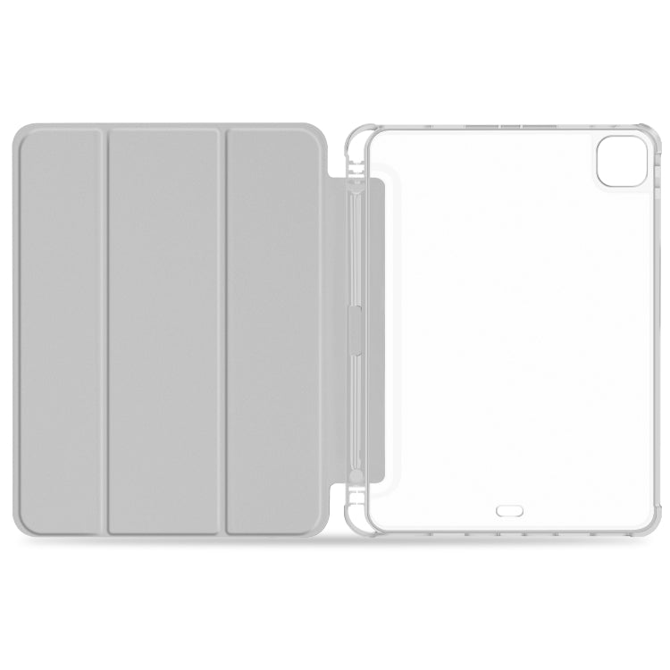For iPad Pro 11 2022 / 2021 / 2020 3-fold Shockproof Smart Leather Tablet Case(Grey) - iPad Pro 11 (2022/2021) Cases by buy2fix | Online Shopping UK | buy2fix