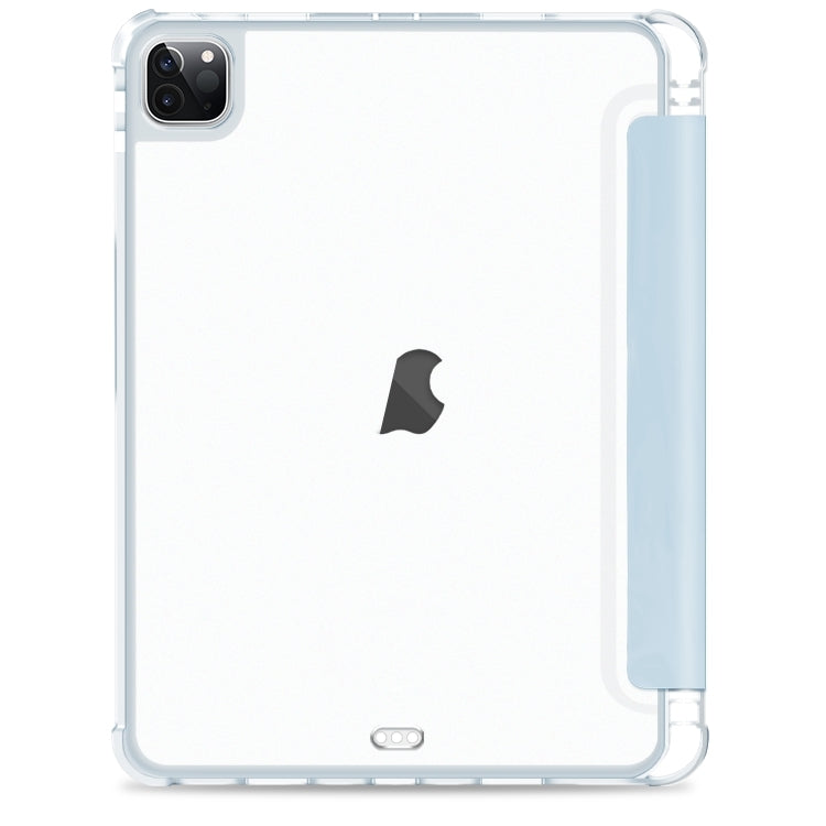 For iPad Pro 11 2022 / 2021 / 2020 3-fold Shockproof Smart Leather Tablet Case(Ice Blue) - iPad Pro 11 (2022/2021) Cases by buy2fix | Online Shopping UK | buy2fix