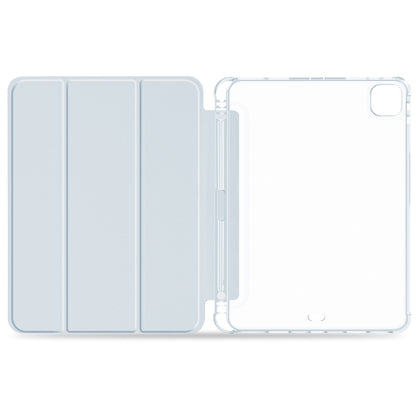 For iPad Pro 12.9 2022 / 2021 / 2020 3-fold Shockproof Smart Leather Tablet Case(Ice Blue) - iPad Pro 12.9 (2020) Cases by buy2fix | Online Shopping UK | buy2fix