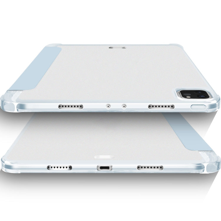 For iPad Pro 12.9 2022 / 2021 / 2020 3-fold Shockproof Smart Leather Tablet Case(Ice Blue) - iPad Pro 12.9 (2020) Cases by buy2fix | Online Shopping UK | buy2fix