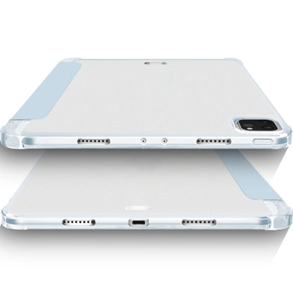 For iPad Pro 12.9 2022 / 2021 / 2020 3-fold Shockproof Smart Leather Tablet Case(Ice Blue) - iPad Pro 12.9 (2020) Cases by buy2fix | Online Shopping UK | buy2fix