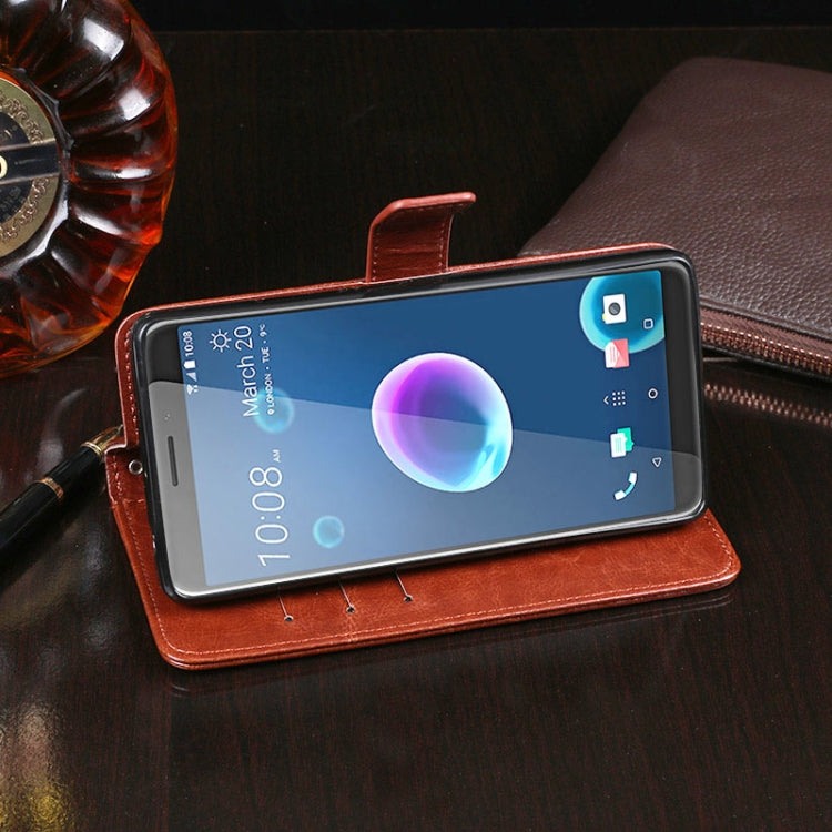 For HTC Desire 12 idewei Crazy Horse Texture Horizontal Flip Leather Case with Holder & Card Slots & Wallet(Sky Blue) - HTC by idewei | Online Shopping UK | buy2fix