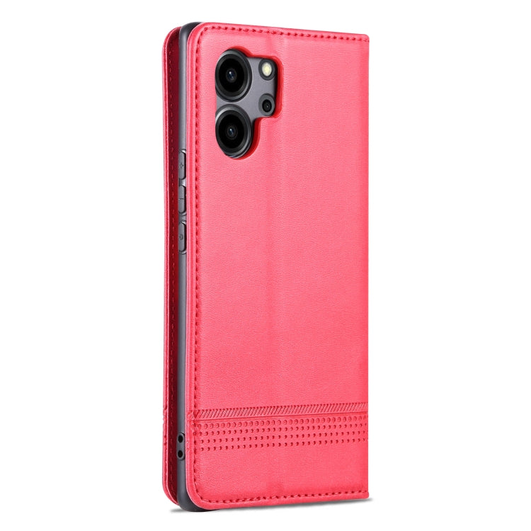 For Honor 80 SE AZNS Magnetic Calf Texture Flip Leather Phone Case(Red) - Honor Cases by AZNS | Online Shopping UK | buy2fix