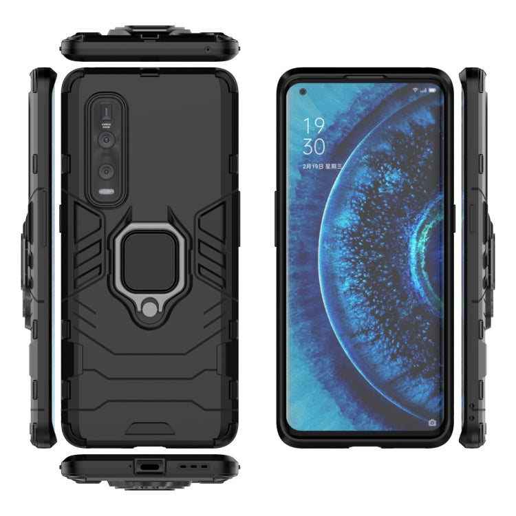 For OPPO Find X2 Pro PC + TPU Shockproof Protective Case with Magnetic Ring Holder(Black) - OPPO Cases by buy2fix | Online Shopping UK | buy2fix