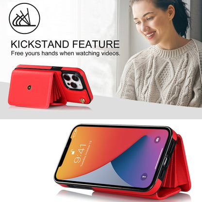 For iPhone 12 Pro Max RFID Card Slot Phone Case with Long Lanyard(Red) - iPhone 12 Pro Max Cases by buy2fix | Online Shopping UK | buy2fix