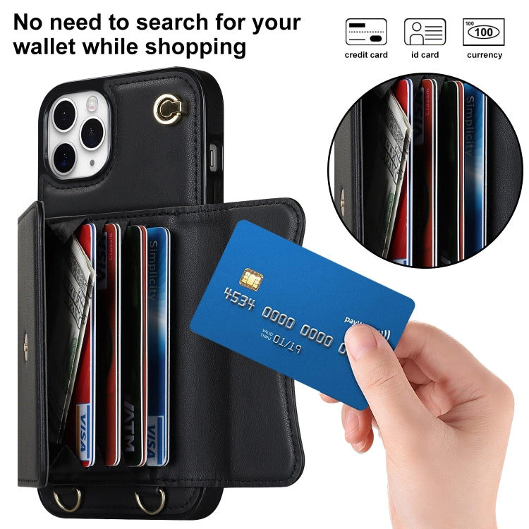 For iPhone 11 Pro Max RFID Card Slot Phone Case with Long Lanyard(Black) - iPhone 11 Pro Max Cases by buy2fix | Online Shopping UK | buy2fix