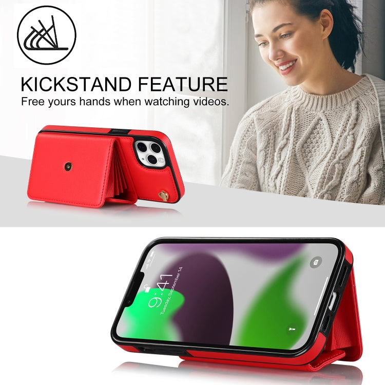 For iPhone 11 Pro Max RFID Card Slot Phone Case with Long Lanyard(Red) - iPhone 11 Pro Max Cases by buy2fix | Online Shopping UK | buy2fix