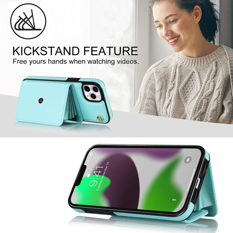 For iPhone 11 Pro Max RFID Card Slot Phone Case with Long Lanyard(Mint Green) - iPhone 11 Pro Max Cases by buy2fix | Online Shopping UK | buy2fix