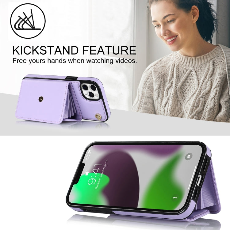 For iPhone 11 Pro Max RFID Card Slot Phone Case with Long Lanyard(Purple) - iPhone 11 Pro Max Cases by buy2fix | Online Shopping UK | buy2fix