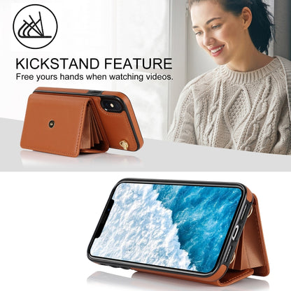 For iPhone X / XS RFID Card Slot Phone Case with Long Lanyard(Brown) - More iPhone Cases by buy2fix | Online Shopping UK | buy2fix