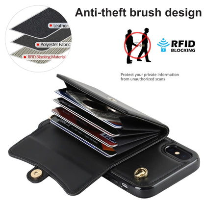 For iPhone XS Max RFID Card Slot Phone Case with Long Lanyard(Black) - More iPhone Cases by buy2fix | Online Shopping UK | buy2fix