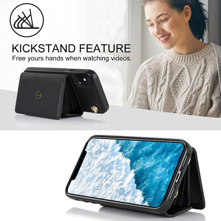 For iPhone XS Max RFID Card Slot Phone Case with Long Lanyard(Black) - More iPhone Cases by buy2fix | Online Shopping UK | buy2fix