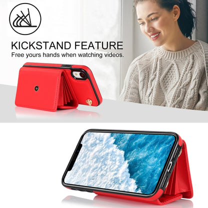 For iPhone XR RFID Card Slot Phone Case with Long Lanyard(Red) - More iPhone Cases by buy2fix | Online Shopping UK | buy2fix