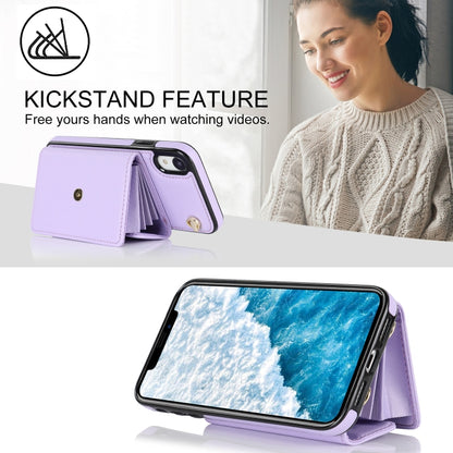 For iPhone XR RFID Card Slot Phone Case with Long Lanyard(Purple) - More iPhone Cases by buy2fix | Online Shopping UK | buy2fix