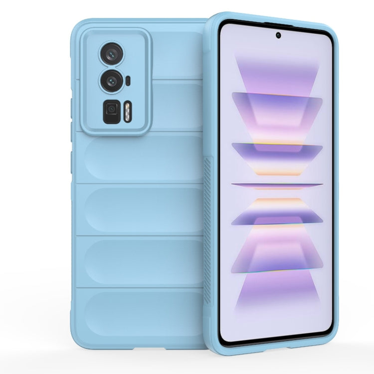 For Xiaomi Redmi K60 Magic Shield TPU + Flannel Phone Case(Light Blue) by buy2fix