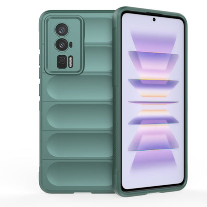 For Xiaomi Redmi K60 Magic Shield TPU + Flannel Phone Case(Dark Green) by buy2fix