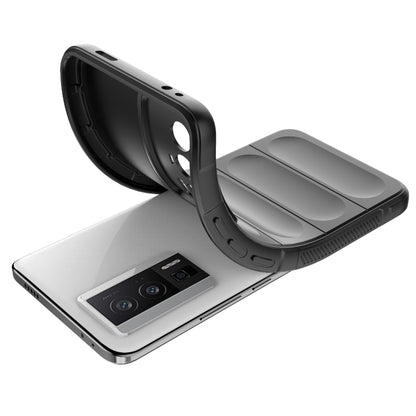 For Xiaomi Redmi K60 Magic Shield TPU + Flannel Phone Case(Grey) by buy2fix