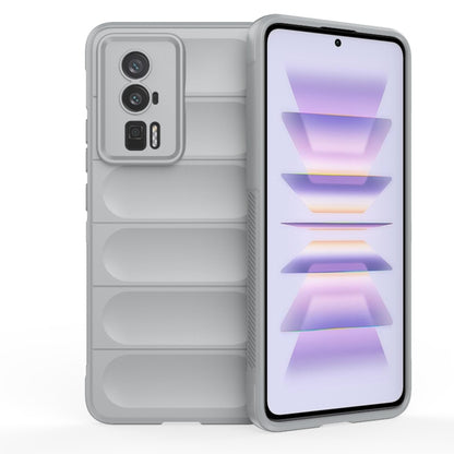 For Xiaomi Redmi K60 Pro Magic Shield TPU + Flannel Phone Case(Grey) by buy2fix