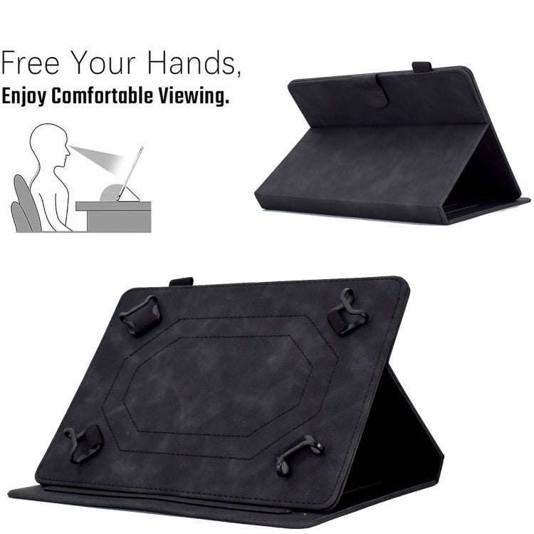 For 7 inch Tablets Peony Butterfly Embossed Leather Tablet Case(Black) - 7 inch by buy2fix | Online Shopping UK | buy2fix