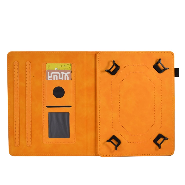 For 7 inch Tablets Peony Butterfly Embossed Leather Tablet Case(Khaki) - 7 inch by buy2fix | Online Shopping UK | buy2fix