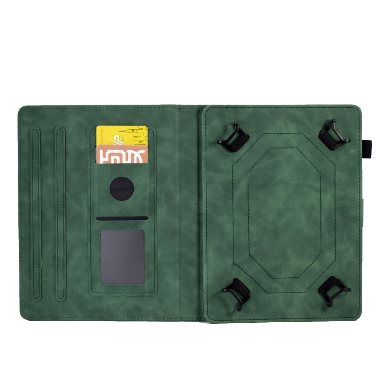 For 8 inch Tablets Peony Butterfly Embossed Leather Tablet Case(Green) - 8 inch by buy2fix | Online Shopping UK | buy2fix